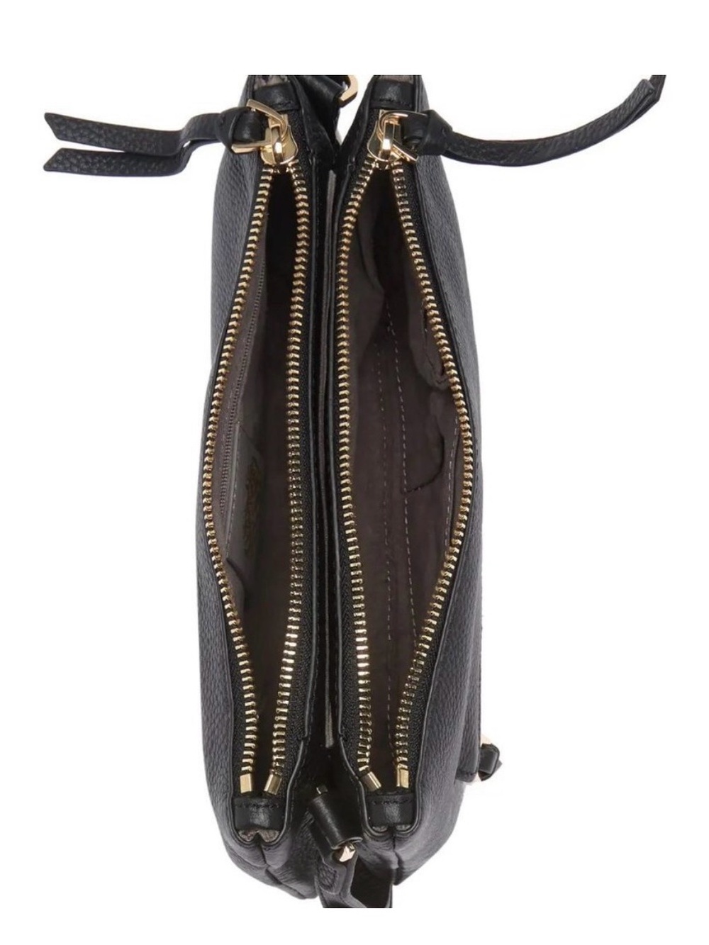 Vince Camuto Black Pebble Leather Crossbody Bag Triple Compartment Organizer - Picture 6 of 7